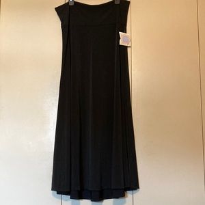 LuLaRoe Solid Black Maxi Skirt Size 2XL
